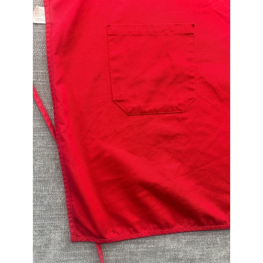 Barista Of Starbucks Apron Unisex Red Logo Pockets Adjustable Strap Kitchen Wear